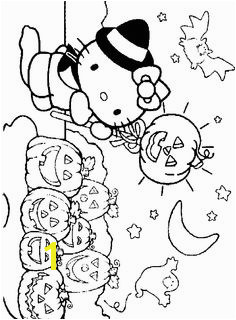 Hello Kitty Happy Halloween Coloring Pages