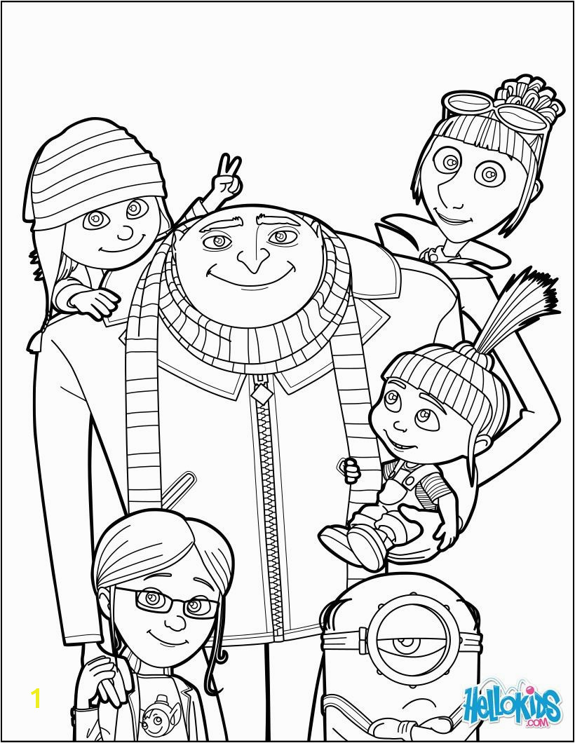 Hellokids.com Coloring Pages Despicable Me Gru and All the Family Coloring Page More Despicable