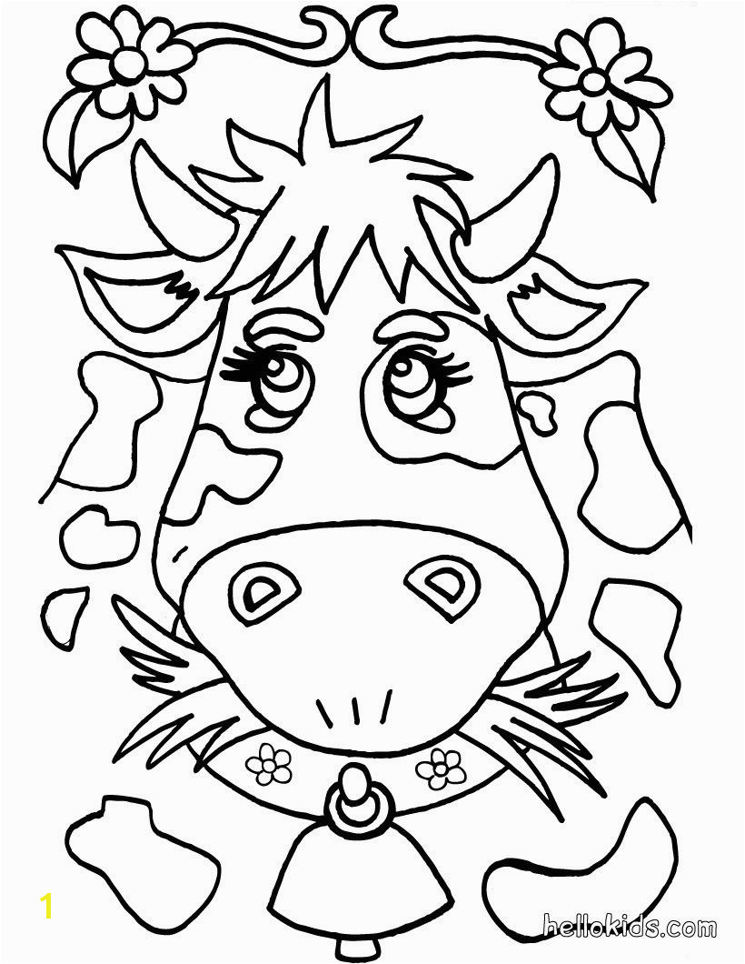 Go green and color online this Cow coloring page Cute and amazing farm animals coloring page for kids More coloring sheets on hellokids