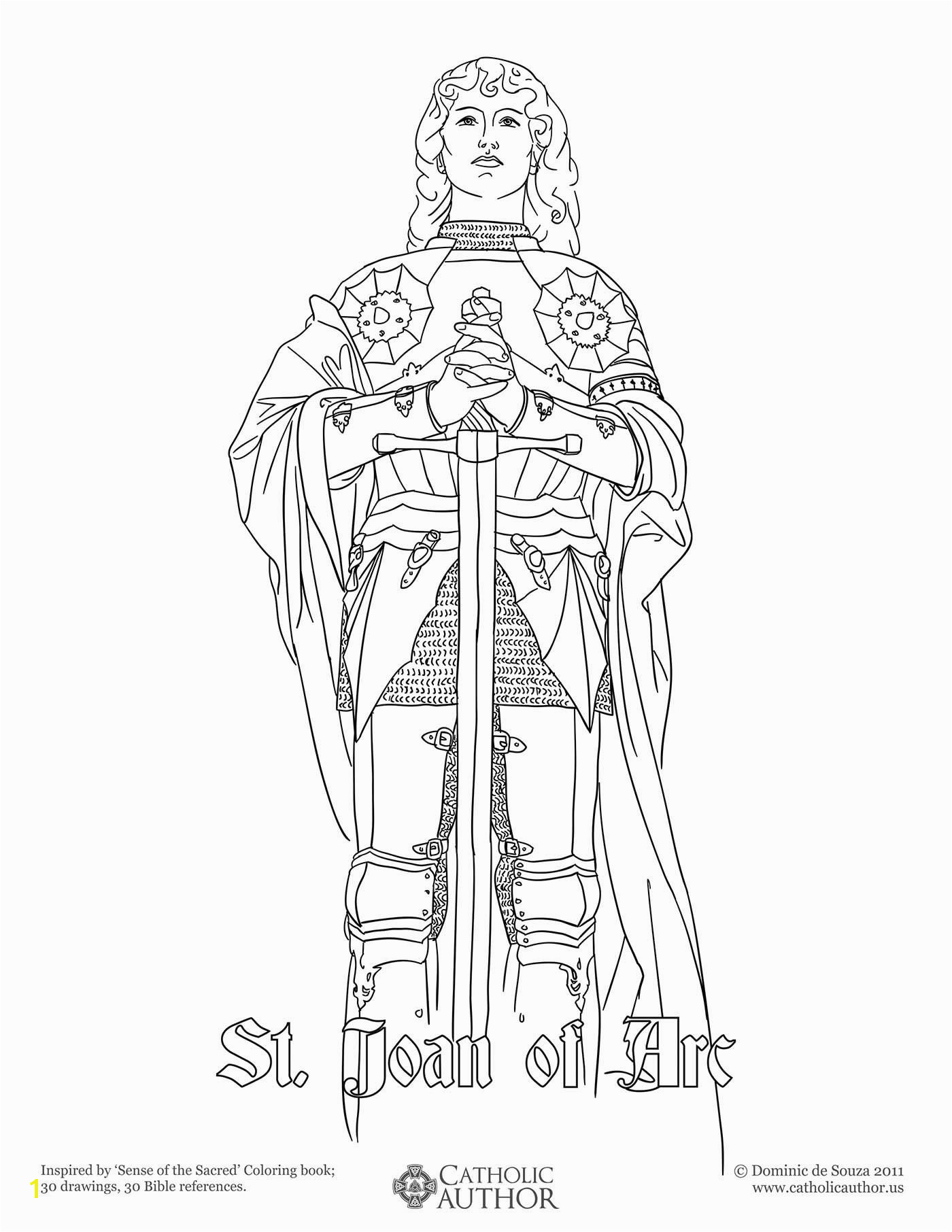 Freecoloringpages Henry Viii Coloring Pages St Joan Arc 12 Free Hand Drawn Catholic Coloring