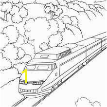 High speed rail travelling in a mountain landscape Train Coloring Pages Coloring Pages For Kids