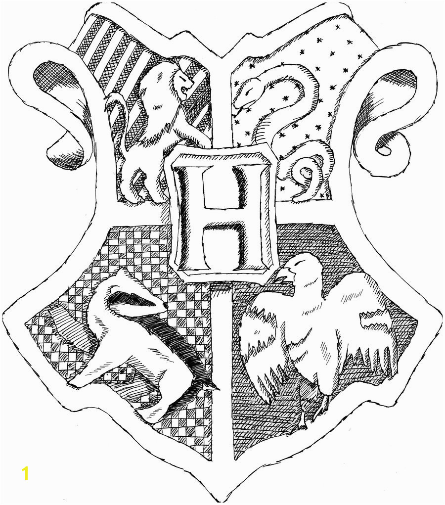 Coloring Pages Houses Hogwarts Crest Coloring Pages