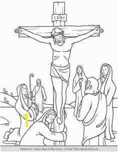 Stations of the Cross Coloring Pages 12 Jesus s on the cross Cross Coloring Page
