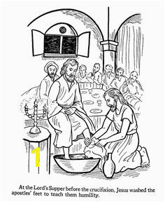 Easter Bible Coloring Jesus washes the apostles feet Sunday School and VBS activity sheets