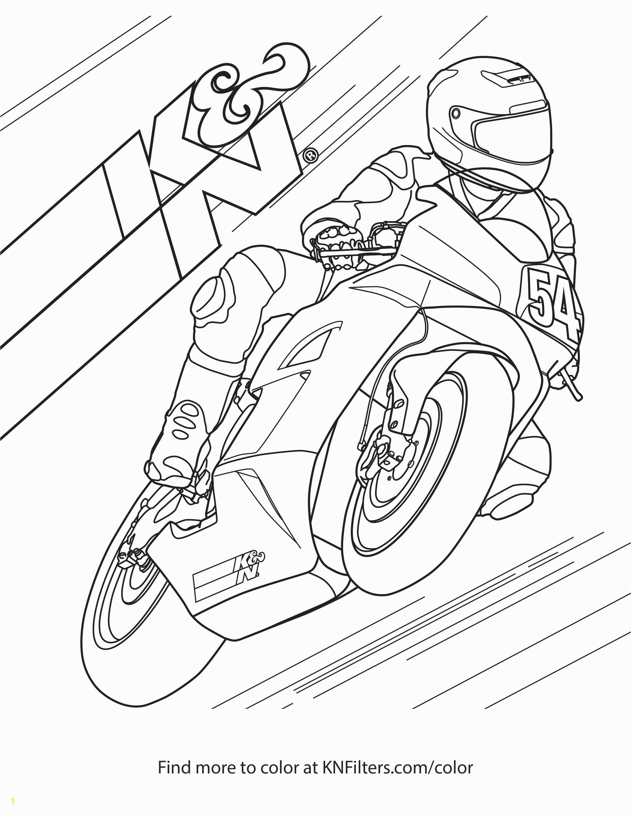 Sport Bike K&N Printable Coloring Page