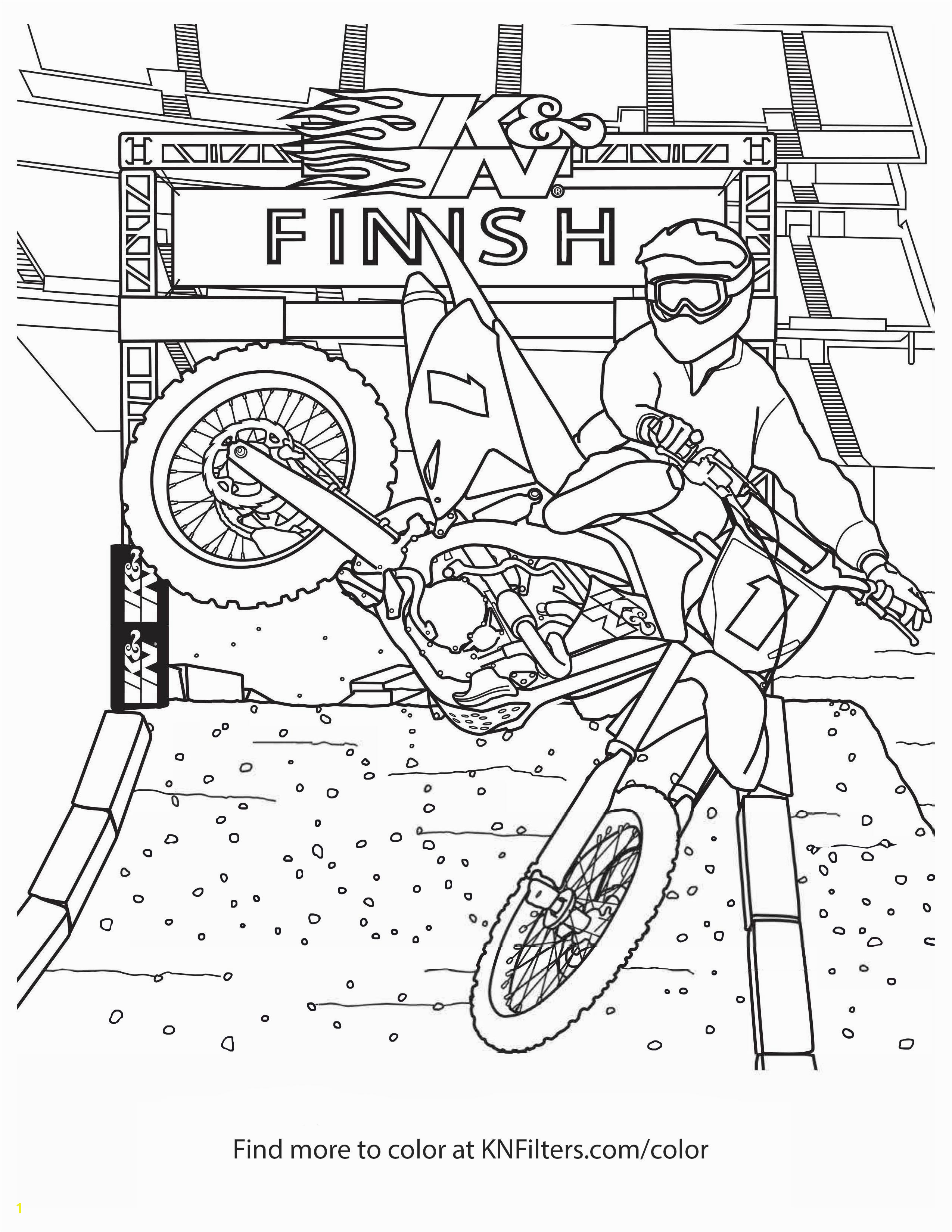 Dirt Bike K&N Printable Coloring Page