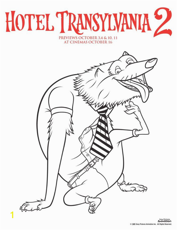 Hotel transylvania 2 colouring pages wayne the werewolf colouring sheet perfect for Halloween