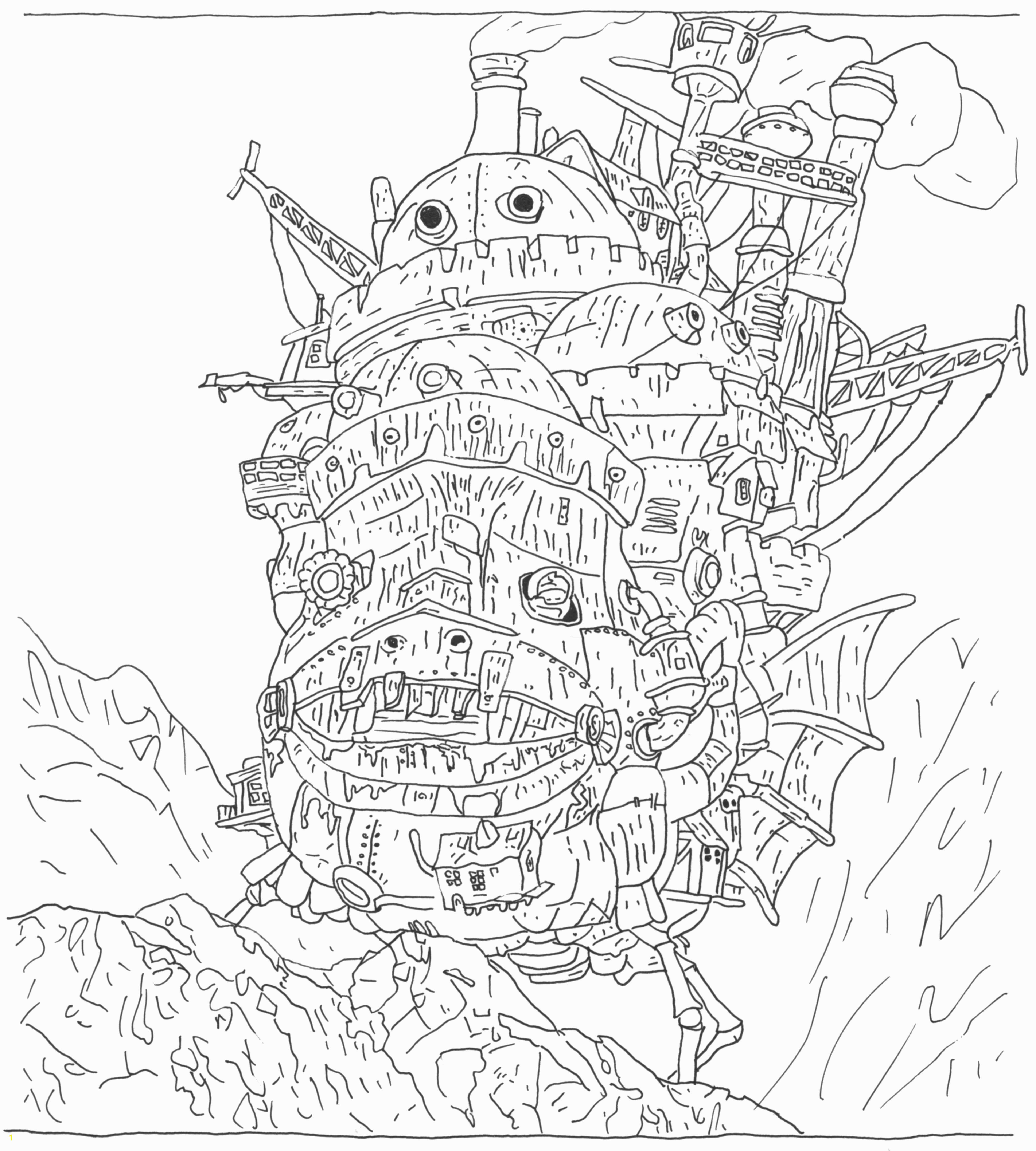 Growth Howl S Moving Castle Coloring Pages Drawing ClipartXtras