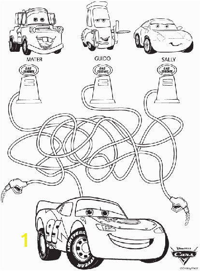 Disney Cars Maze coloring page