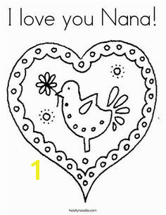 I love you Nana Coloring Page Cursive