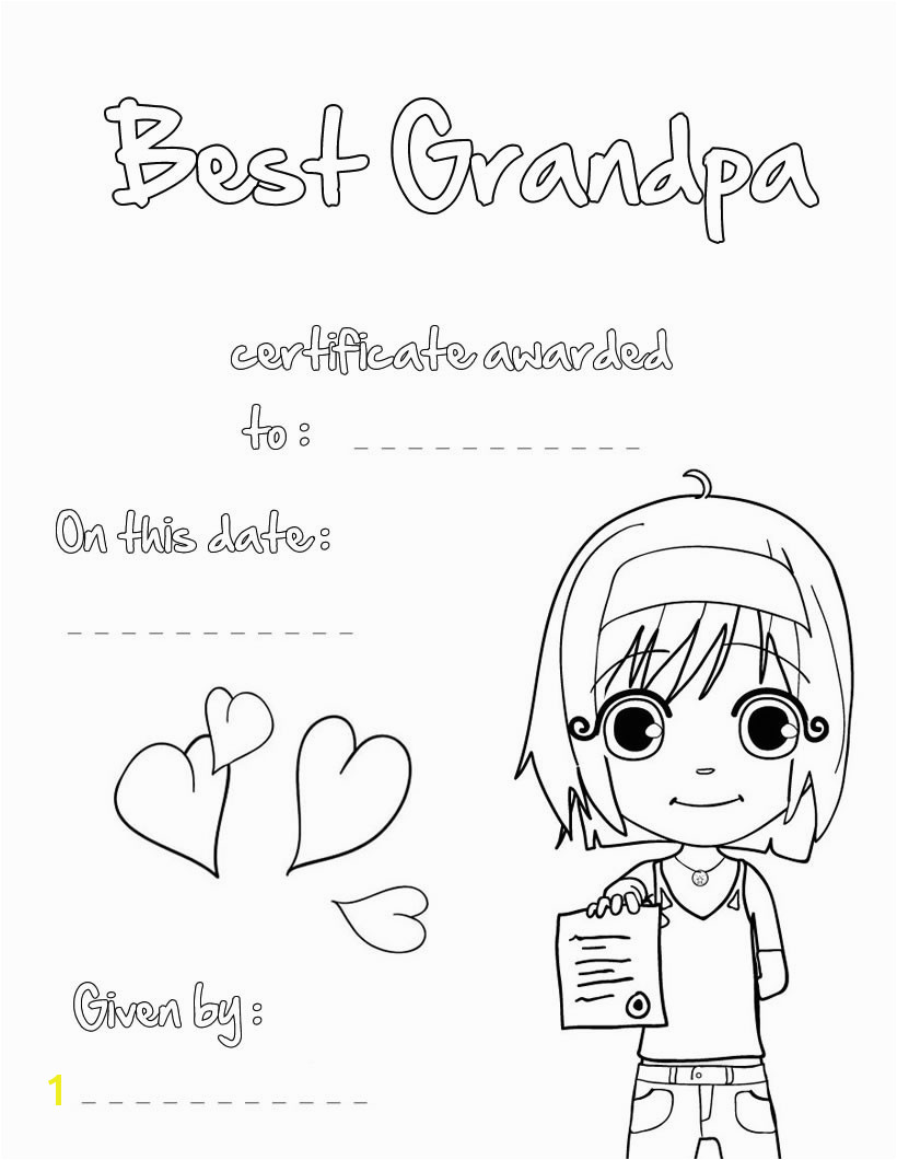 Grandma Coloring Page Color Grandparents Day Color Grandparents Day Best Grandpa Printable Certificate