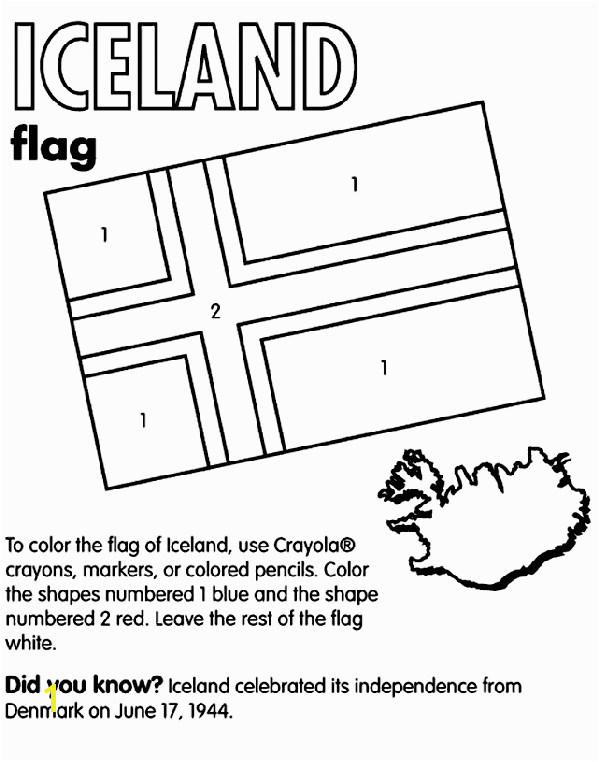 Iceland Flag Coloring Page Use Crayola Crayons Colored Pencils or Markers to Color the Flag