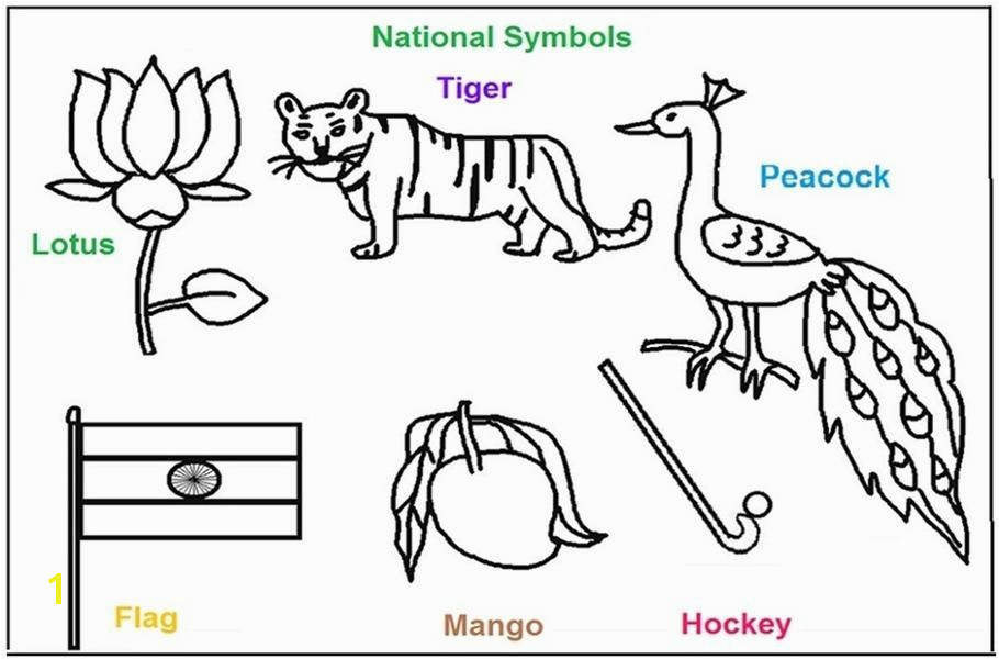 National Symbols of India coloring printable pages