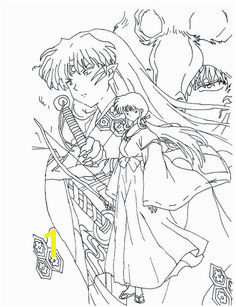 Inuyasha Coloring Page Kikyo and Sesshoumaru