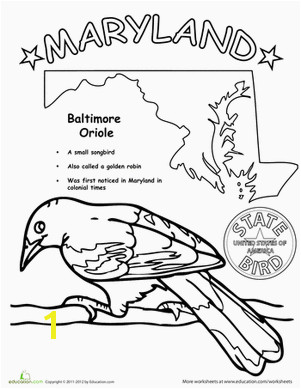 Iowa State Bird Coloring Page Maryland State Bird Ss Maryland
