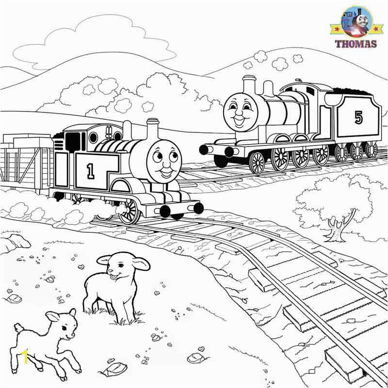 Sodor railroad train James Thomas the tank engine coloring pictures to color and print out for