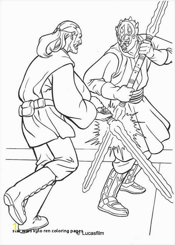 Star Wars Kylo Ren Coloring Pages Jedi Knight Qui Gon Jinn Fighting A Duel with Darth