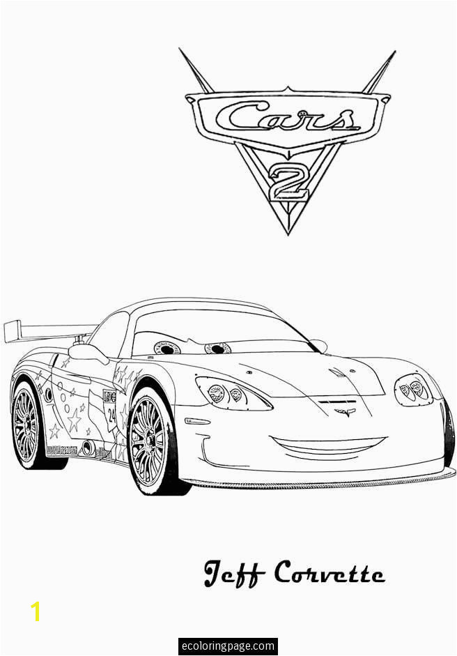 Jeff Gorvette Coloring Page Cars 2 Jeff Corvette Printable Coloring Page