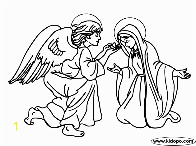 Angel Gabriel Appears To Mary Kids Coloring Coloring Pages For Kids Free Angel