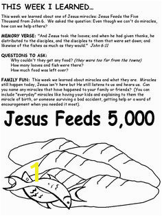 Jesus Feeds 5000 Recap Page Idea