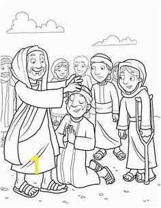 Matthew Mark Luke Jesus Cleansed a Leper Jesus Healed Leper Coloring Page