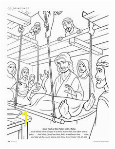 Jesus Heals Paralytic Coloring Page Miracles Jesus Healed Paralyzed Man Coloring Page Netart Metello