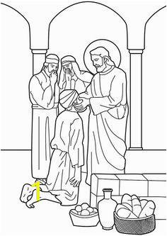 Jesus heals the man born blind Bible coloring page