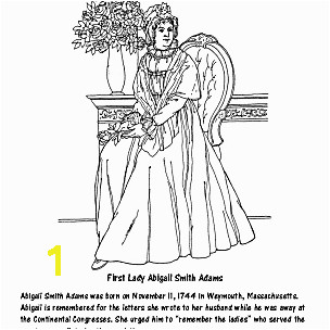 First Lady Abigail Smith Adams Coloring Page