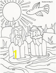 John the Baptist baptizing Jesus Coloring Page