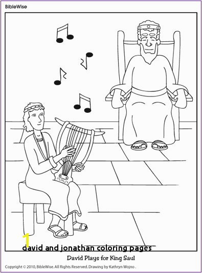 David and Jonathan Coloring Pages David Plays for King Saul Coloring Page Kids Korner Biblewise