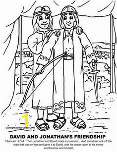 1 Samuel & Jonathan Became Friends David and Jonathan Friendship Coloring Page