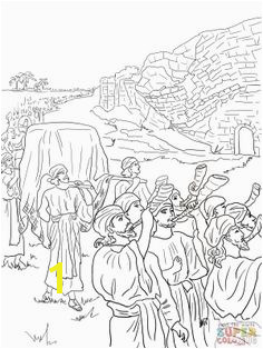 Joshua and the fall of Jericho Bible coloring pages Bible Stories For Kids