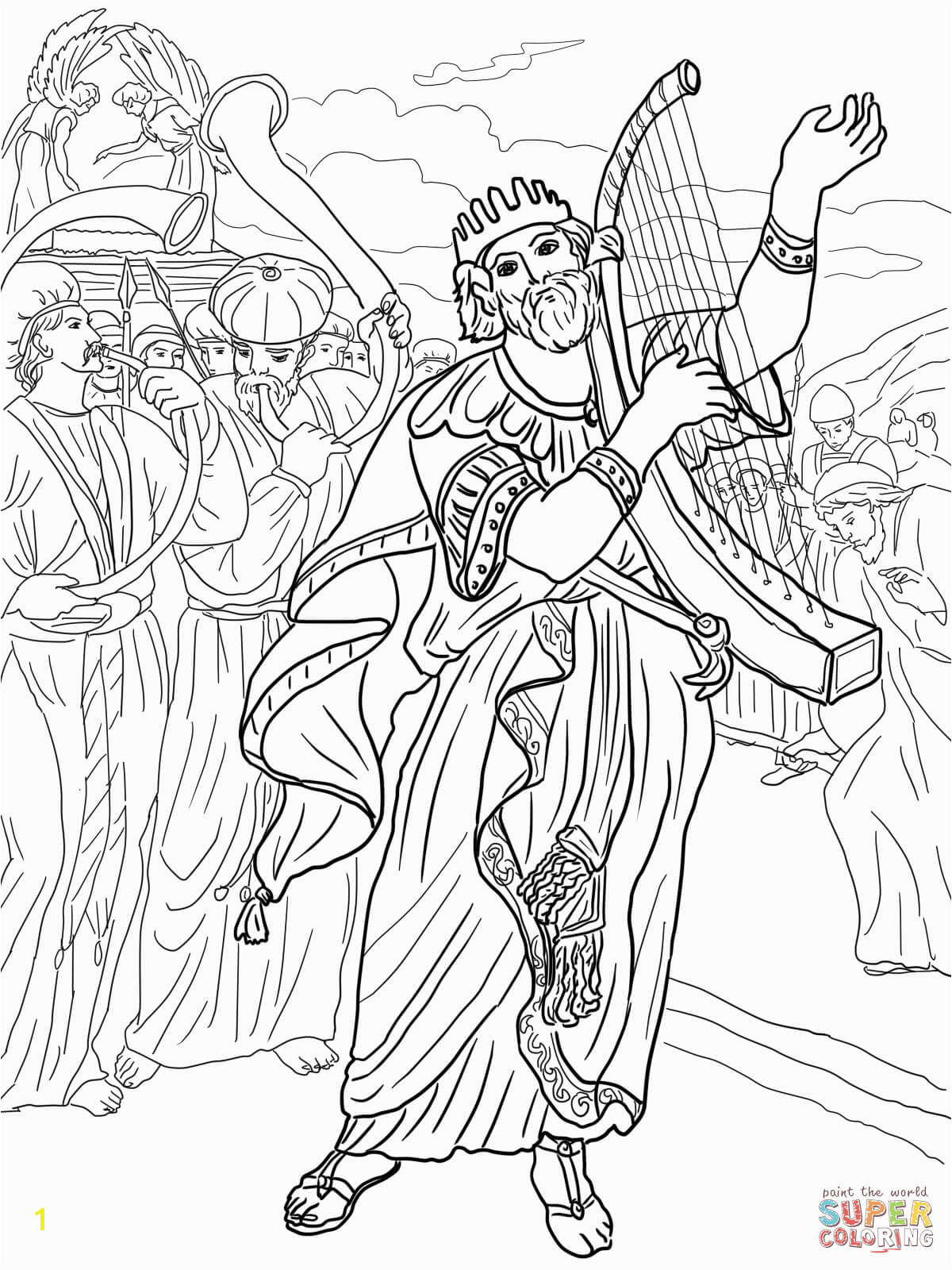 King David and Nathan Coloring Page | divyajanan