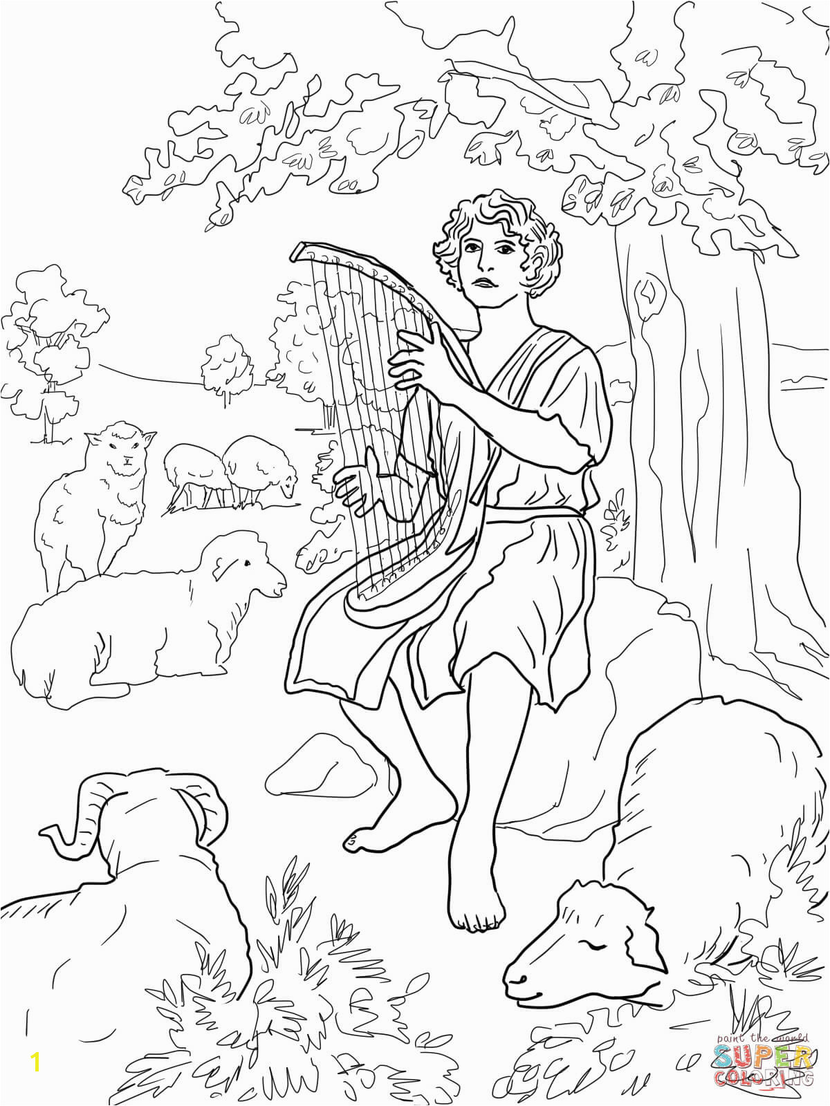 King David and Nathan Coloring Page | divyajanan