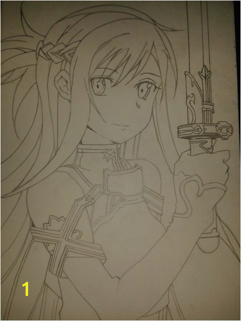 Sword Art line Asuna Line Art by Joe Ball