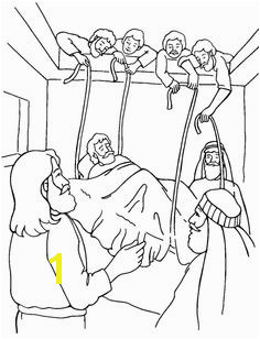 The Paralyzed Man Bible Coloring Page For Kids To Learn Bible Stories Jesus Heals Paralytic Coloring Page Metello