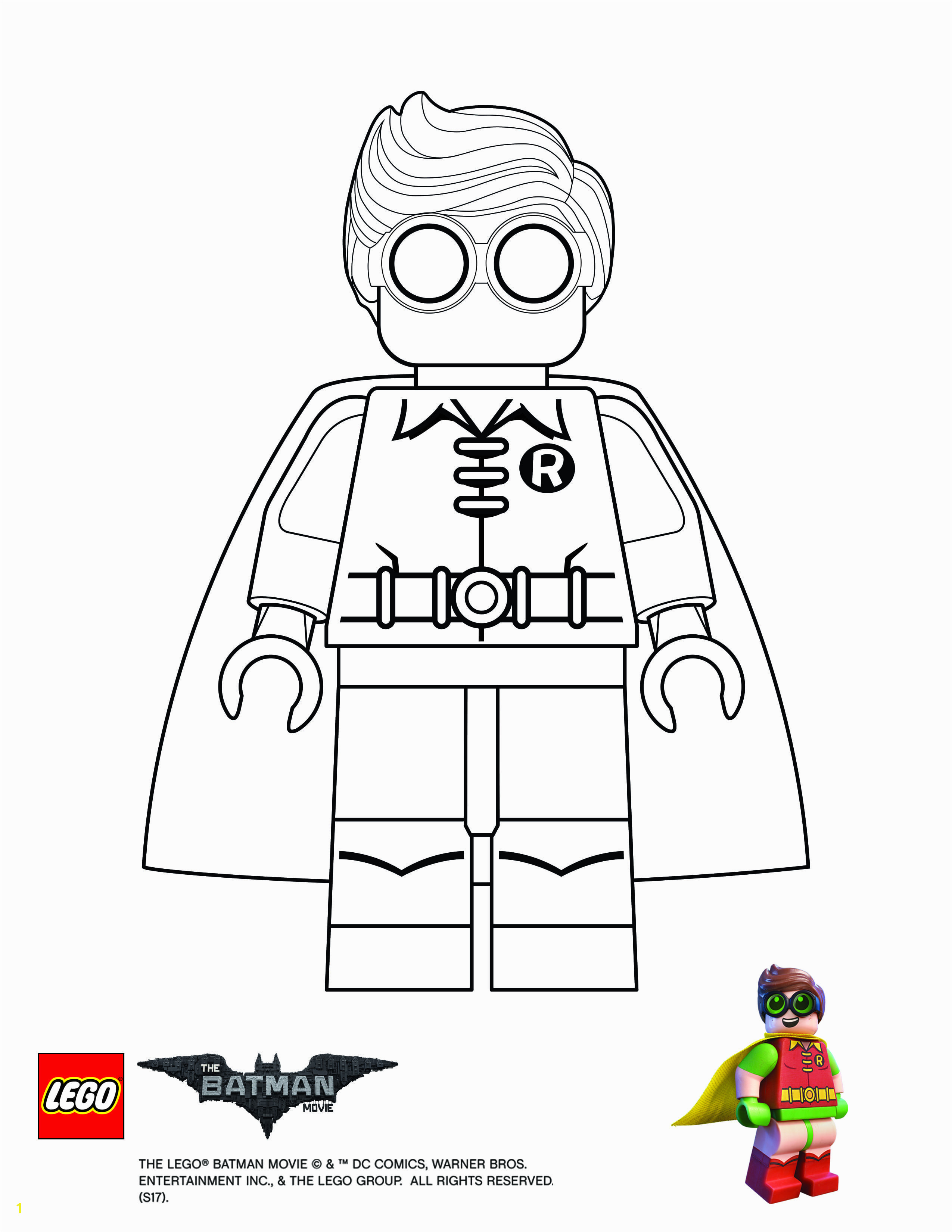 Lego Batman movie Robin coloring page