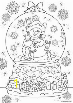 Snowman in a snow globe Printable Adult Coloring Pages Coloring Pages For Kids Coloring