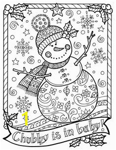 Snowman Coloring page Chubby Christmas Adult Color Holidays Instant Dowmload