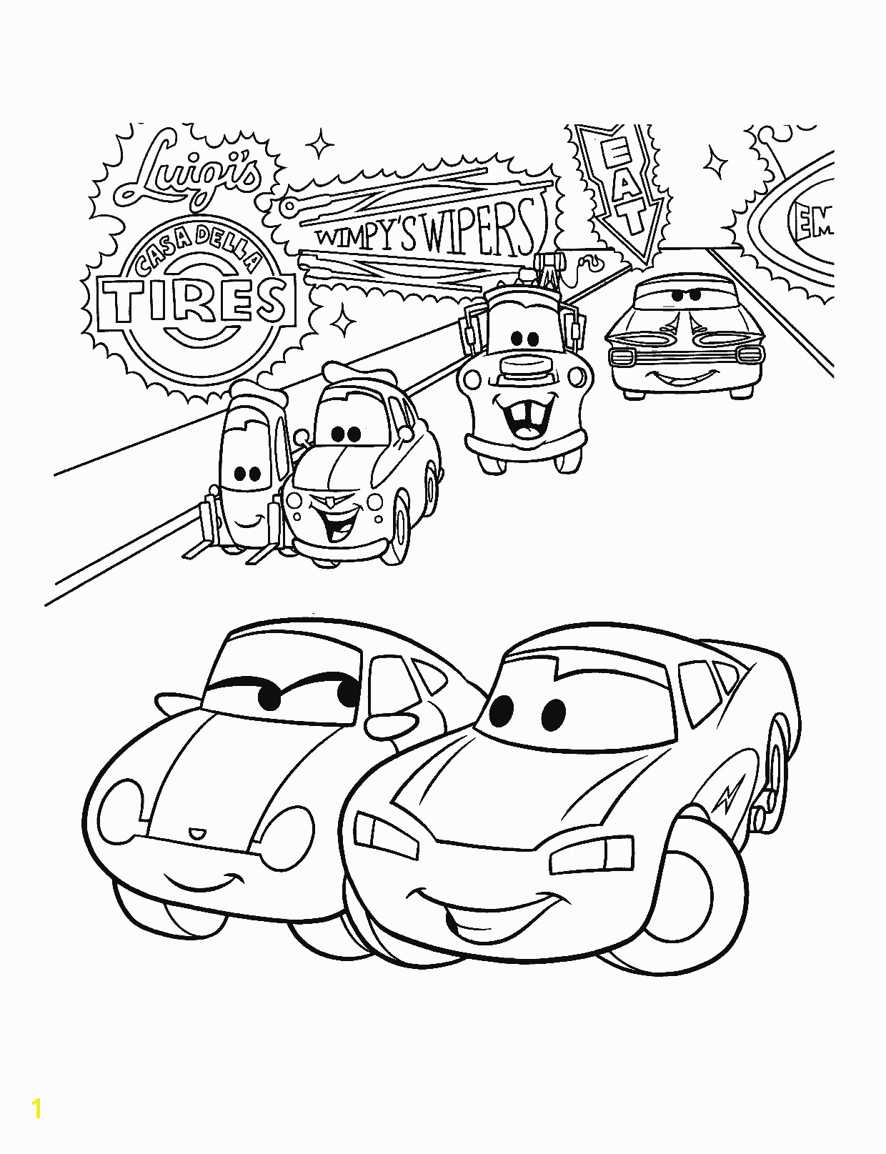 Lightning Mcqueen and Friends Coloring Pages