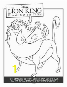 Printable Timon & Pumbaa Lion King Coloring Sheet