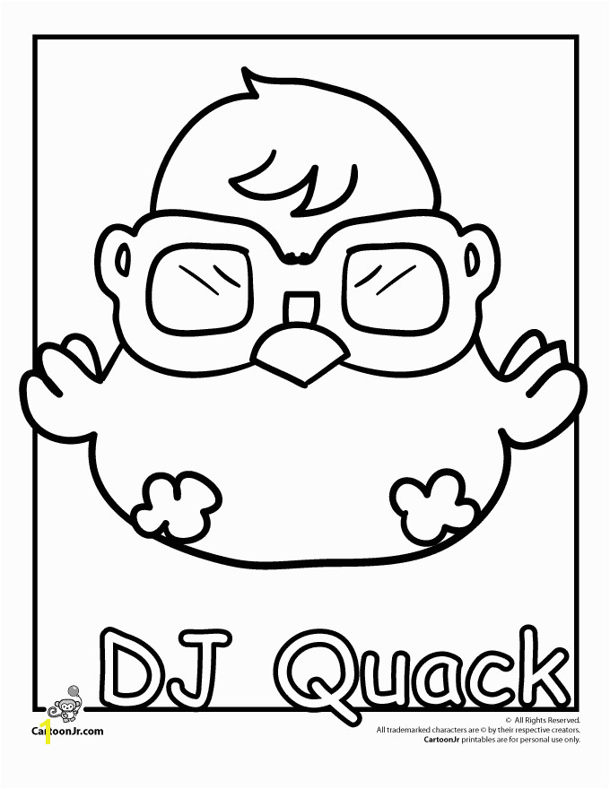 DJ Quack " Bir s" Moshi Monster Coloring Page
