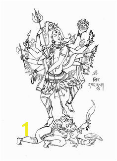 Lord Shiva with eight arms