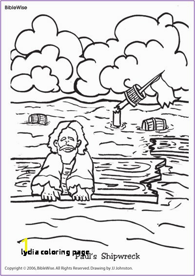 Lydia Coloring Page Coloring Paul S Shipwreck Kids Korner Biblewise