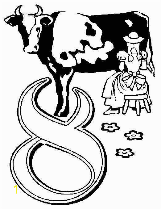 Eight Maids Milking Coloring Page Sketch Coloring Page
