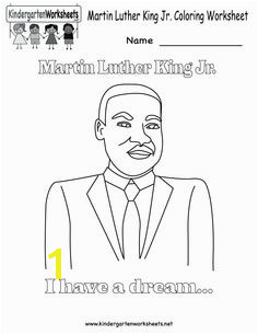 Martin Luther King Jr Coloring Worksheet Free Kindergarten Holiday Worksheet for Kids