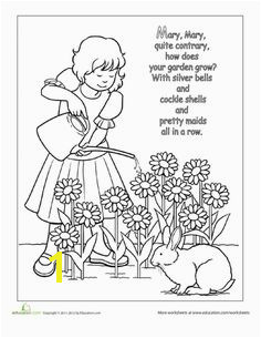 Nursery Rhyme Coloring Mary Mary Quite Contrary