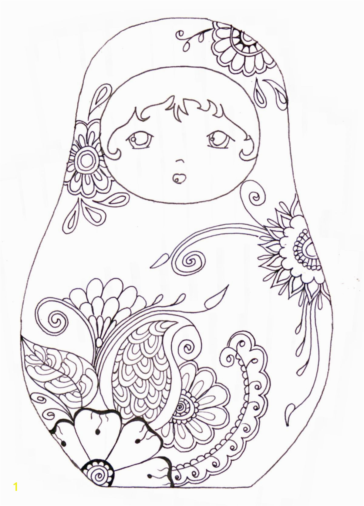 Matryoshka Doll Coloring Page Pin by Gigi Marie On Future Tattoo Inspiration