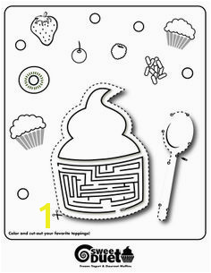 SweetDuet Frozen Yogurt & Gourmet Muffins coloring page design