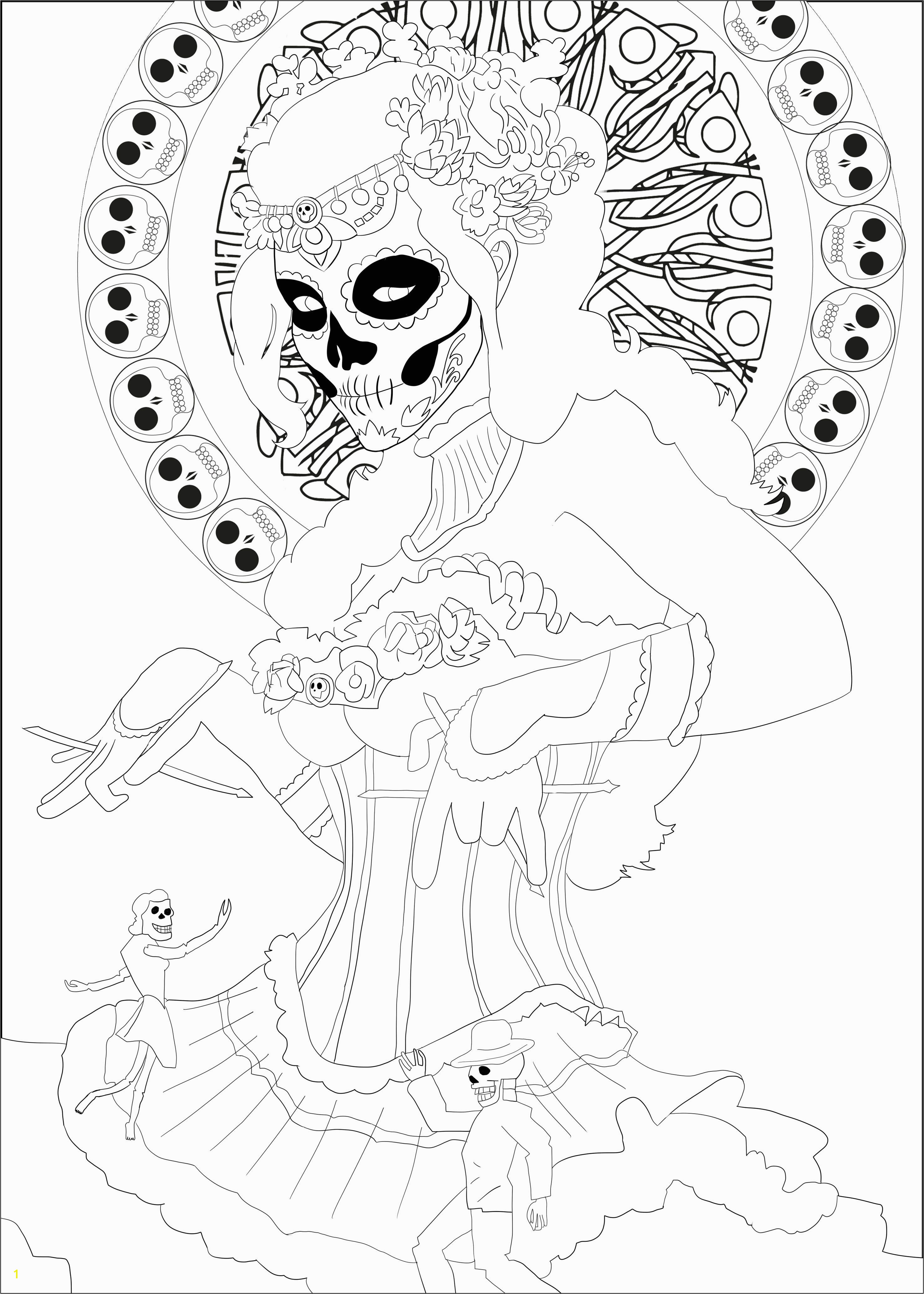 Mexican Coloring Pages for Adults Coloring Page Inspired by the Mexican Celebration D as De Los